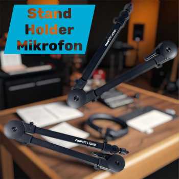 TaffSTUDIO Stand Holder Mikrofon Boom Arm Lazypod with Phone Holder - AK-V7
