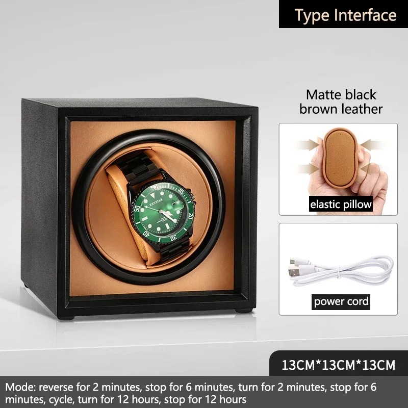 Gambar produk IGERN Watch Winder Pemutar Jam Tangan Otomatis 1 Slot Type C 13cm - 077WT