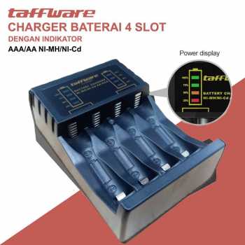Taffware Charger Baterai 4 Slot AAA AA Ni-MH Ni-CD with Power Display - PJ-N4008