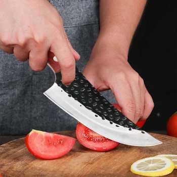 Gambar produk XITUO Pisau Daging Tajam Carbon Steel 60 HRC Forged Butcher Knife - DL040