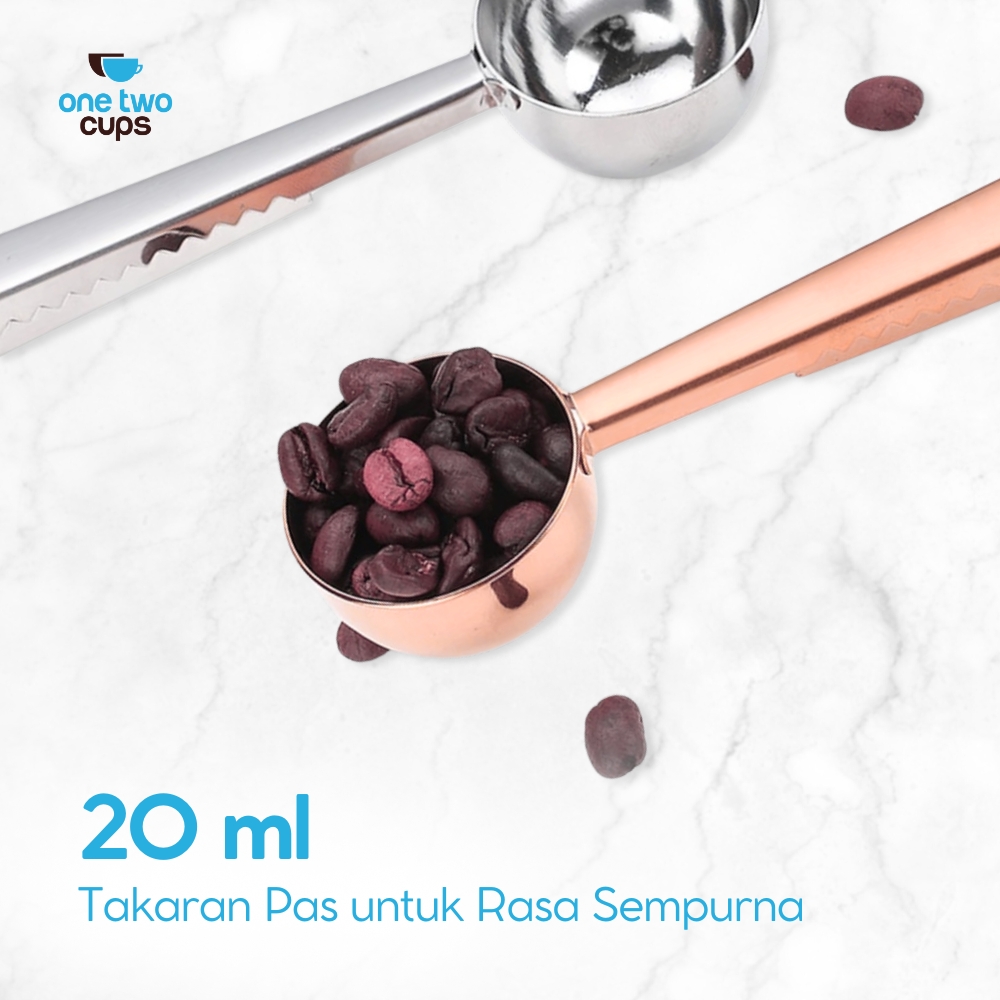 Gambar produk One Two Cups Sendok Takar Kopi Teh Measuring Spoon with Clip - G166