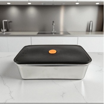Gambar produk KAOHEEG Kotak Makan Lunch Box Stainless Steel 201 Single Layer 1.6L - KH16