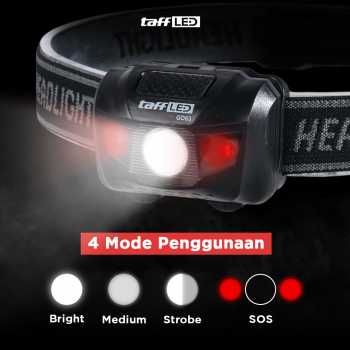 Gambar produk TaffLED Headlamp LED Multifunction Outdoor Lighting 3W - GD63