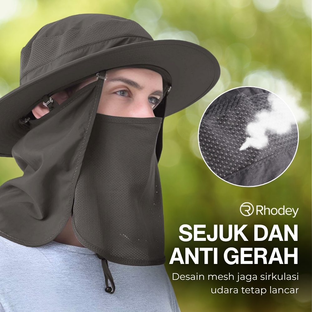 Gambar produk Rhodey Topi Rimba Outdoor Anti UV Waterproof Boonie Hat Polyester - GL001