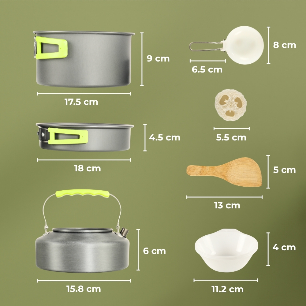 Gambar produk AstaGear Alat Masak Outdoor Camping Nesting Cooking Aluminium 7 in 1 - DS-308