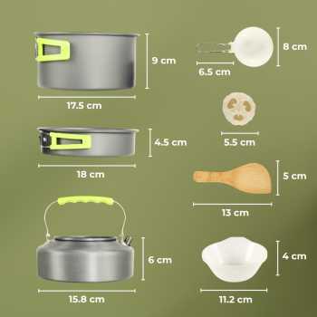 Gambar produk AstaGear Alat Masak Outdoor Camping Nesting Cooking Aluminium 7 in 1 - DS-308