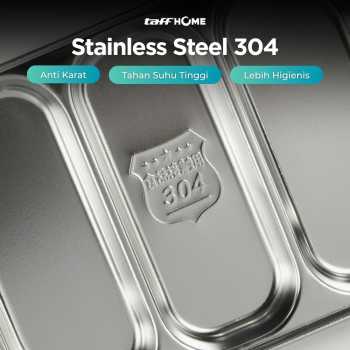 Gambar produk TaffHOME Kotak Makan Lunch Box Stainless Steel 304 2L Triple Compartment - HS233