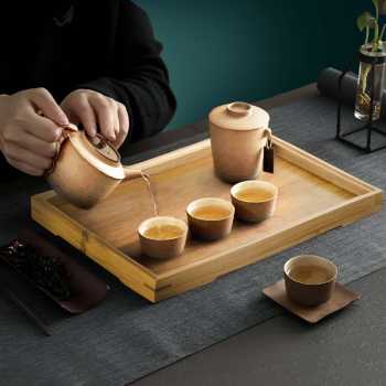 Gambar produk NLSLASI Tatakan Nampan Gelas Cangkir Teh Chinese Bamboo Tea Tray - NL30