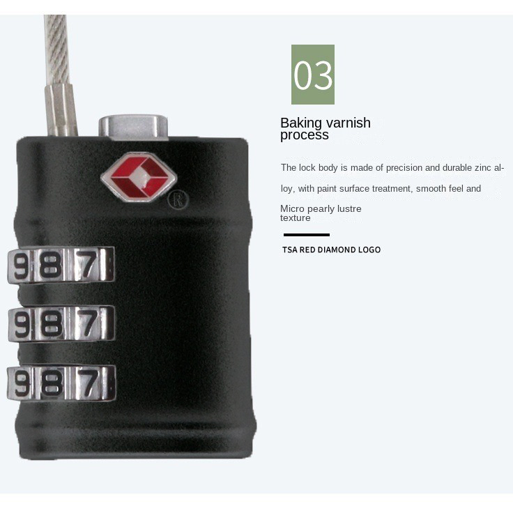Gambar produk CoolCell Gembok Koper Angka 3 Digit Suitcase Password TSA Lock - TSA007