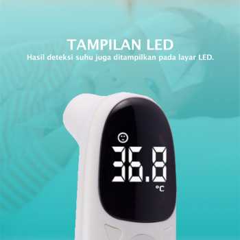 Gambar produk TaffOmicron Termometer Suhu Badan Digital Thermogun Infrared Memory - F02