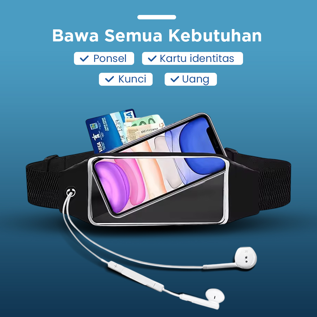 Gambar produk Tas Pinggang Olahraga Lari Slot Smartphone Running Waist Bag - 150806