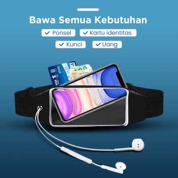 Gambar produk Tas Pinggang Olahraga Lari Slot Smartphone Running Waist Bag - 150806