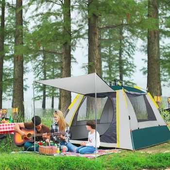 Gambar produk HOUKAI Tenda Camping Lipat Otomatis 3-4 Orang Waterproof - YZTP