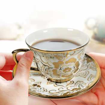 Gambar produk SF Set Cangkir Kopi Keramik 6in1 Electroplating Tea Coffee Cup 100ml B - SF141