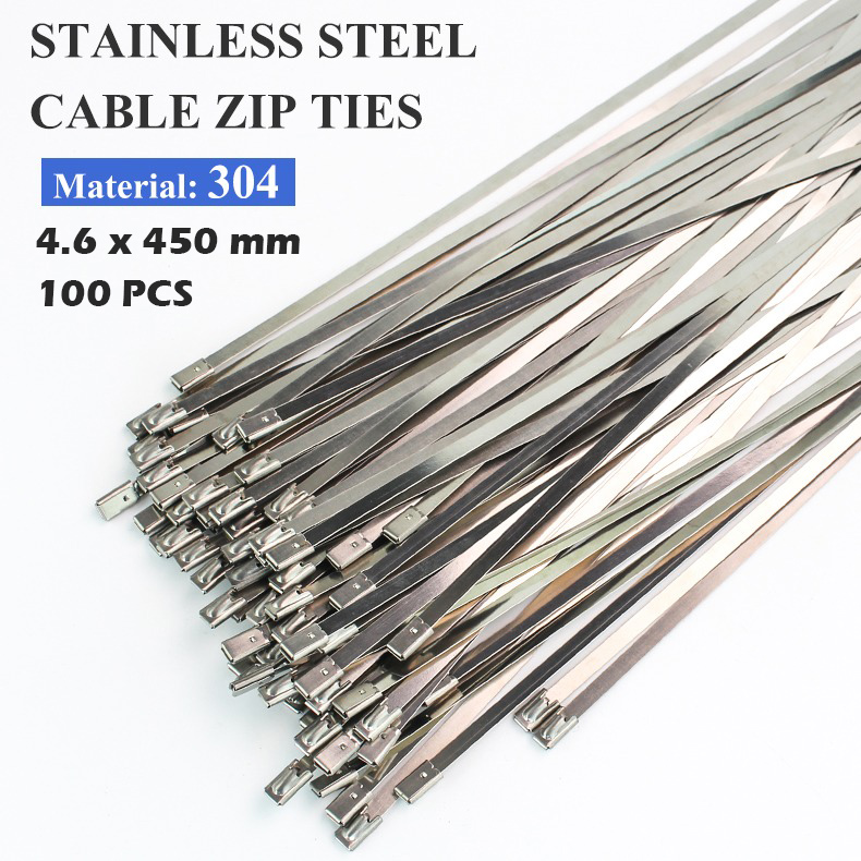 Gambar produk ISFRIDAY Kabel Ties Stainless Steel Anti Karat Multifungsi 100 PCS 4.6x450mm - IF10
