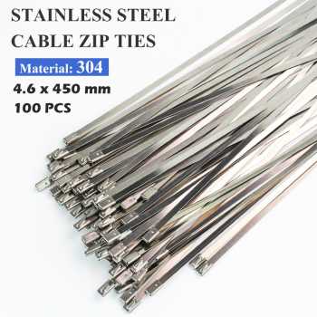 Gambar produk ISFRIDAY Kabel Ties Stainless Steel Anti Karat Multifungsi 100 PCS 4.6x450mm - IF10