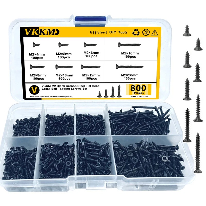 Gambar produk VKKM Sekrup M2 Self Tapping Screw Carbon Steel 4-20mm 800 PCS - V80