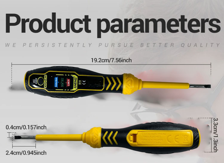 Gambar produk ANENG Obeng Tespen Tester Pen Highlight Voltage With 3 Indicator Obeng Minus - B18