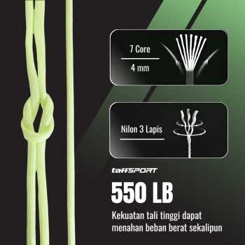 Gambar produk TaffSPORT Tali Paracord Tenda Camping Luminous 7 Core 4mm 10M - SS02