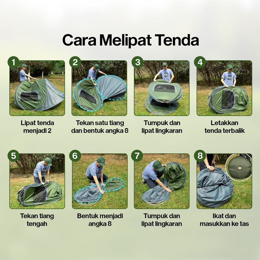 Gambar produk KingRunning Tenda Camping Lipat Otomatis 3-4 Orang Single Layer - S-T414