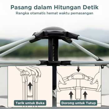 Gambar produk HOUKAI Tenda Camping Lipat Otomatis 3-4 Orang Waterproof - YZTP