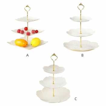 Gambar produk AXOP Rak Kue Susun 3 Tingkat Plate Cake Decoration Cherry Blossom - A-3