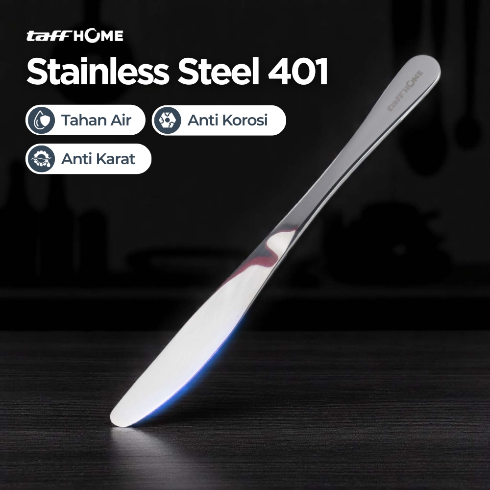 Gambar produk TaffHOME Pisau Makan Gerigi Stainless Steel 401 Dinner Knife 23x2cm - 401SS