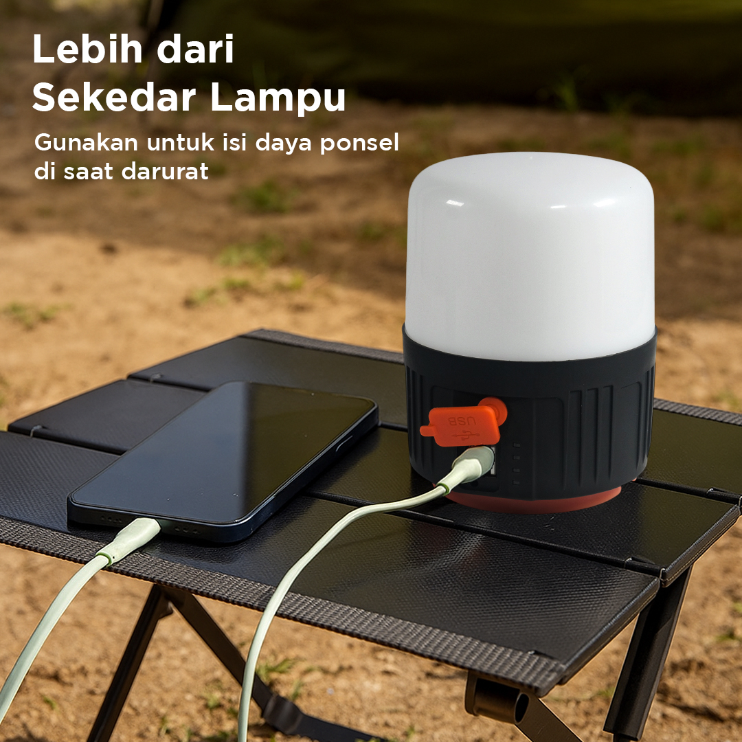 Gambar produk RDE Lampu LED Camping Tenda Solar Waterproof Cool White 4.5V 10W - HS-V65