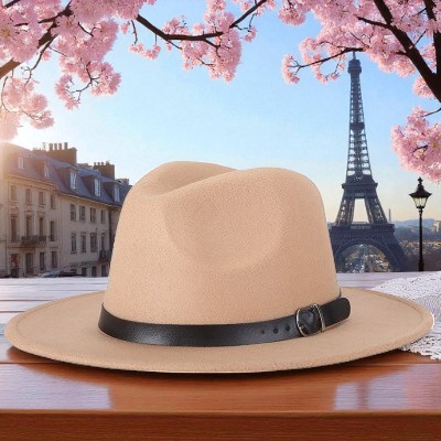 Gambar produk JIANGXIHUITIAN Topi Fedora Panama Laken Hat Jazz Classic Vintage - FS-219