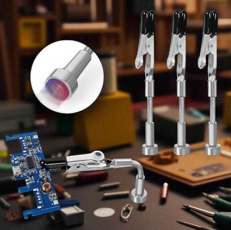 Gambar produk DOHN Penjepit Alligator Clip Magnetic Helping Hands PCB Soldering Aid 2 Clamp - 37JD
