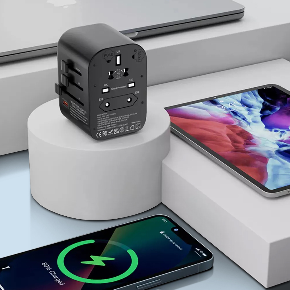 Gambar produk LENCENT Universal Travel Adaptor Multi Port USB Type C UK EU USA 65W - HHT906