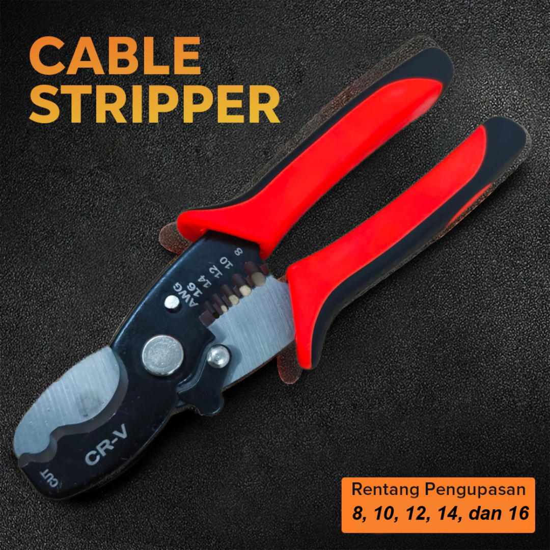 Gambar produk OBUN Tang Pemotong Kawat Listrik Multifungsi Cable Stripper - 706024
