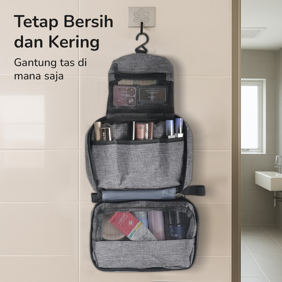 Gambar produk QEHIIE Hanging Travel Bag Folding Organizer Tas Lipat Multi Layer - QE24