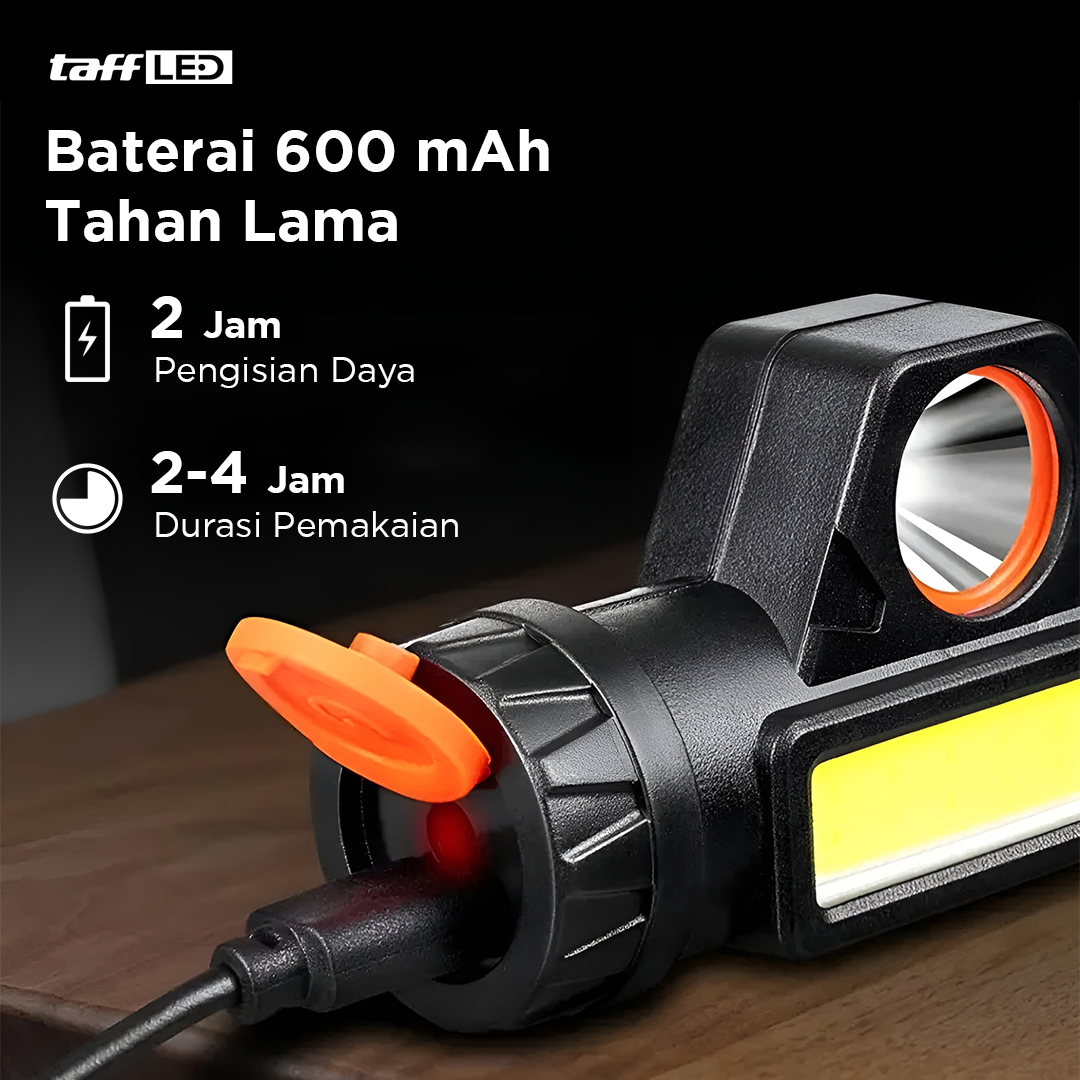 Gambar produk TaffLED Senter Kepala LED Headlight USB Rechargeable Q5 COB - LE022