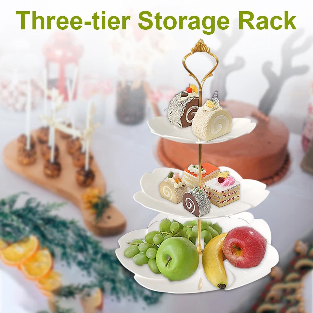 Gambar produk AXOP Rak Kue Susun 3 Tingkat Plate Cake Decoration Cherry Blossom - A-3