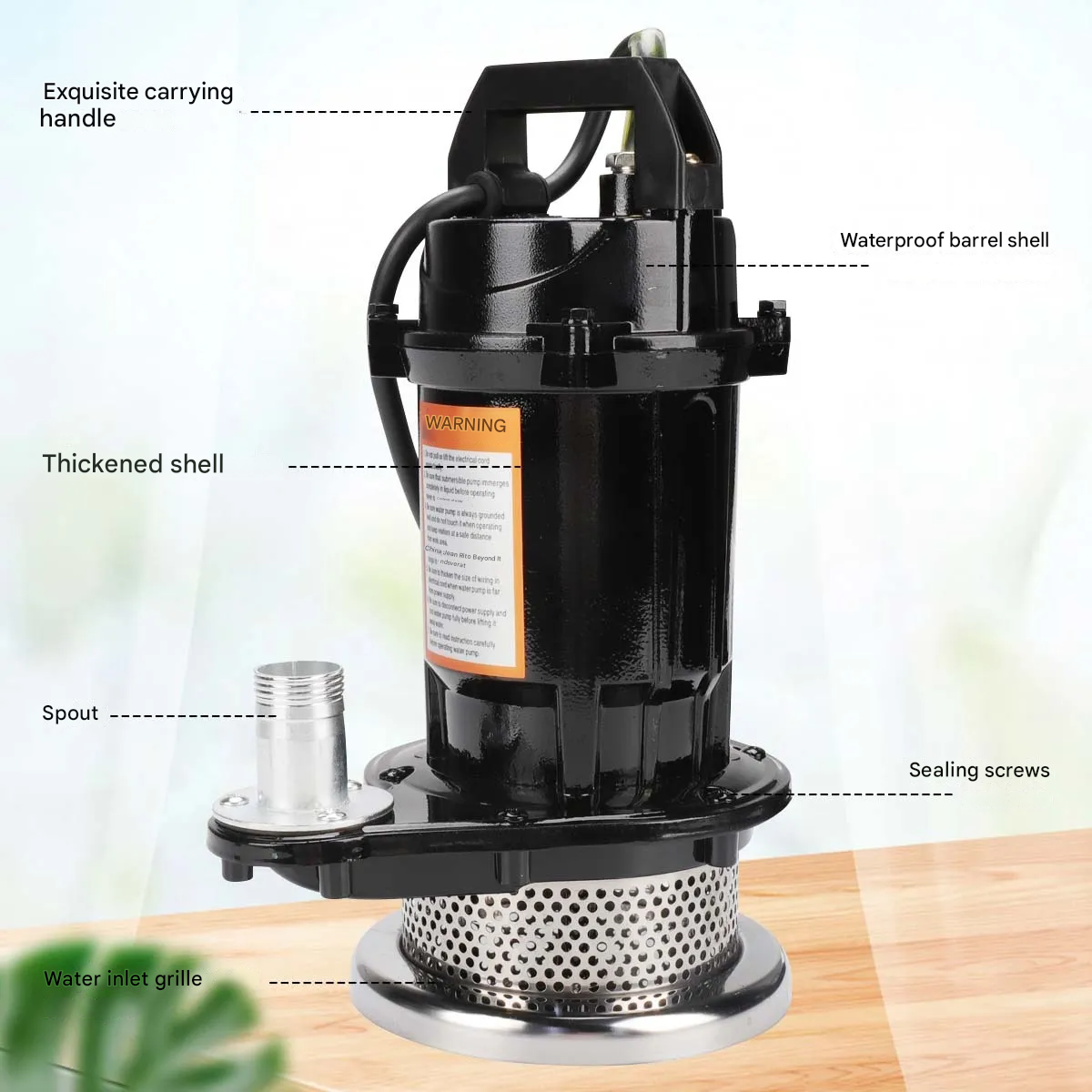 Gambar produk Merion Pompa Air Submersible Water Pump Stainless Steel 220V 370W - QDX3