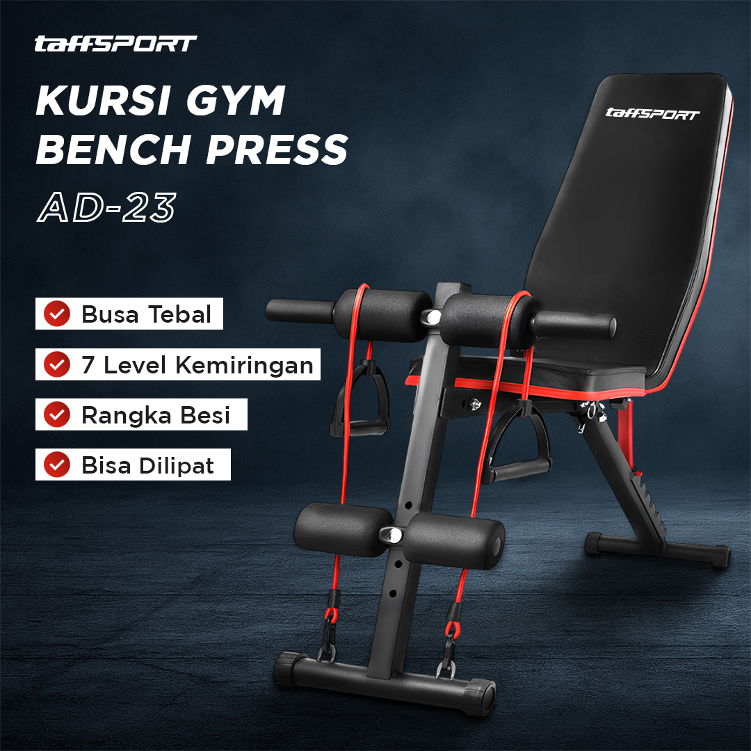 Gambar produk TaffSPORT Alat Fitness Gym Abdominal Perut Bench Press Foldable - AD-23
