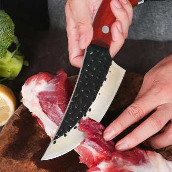 Gambar produk XITUO Pisau Daging Tajam Carbon Steel 60 HRC Forged Butcher Knife - DL040