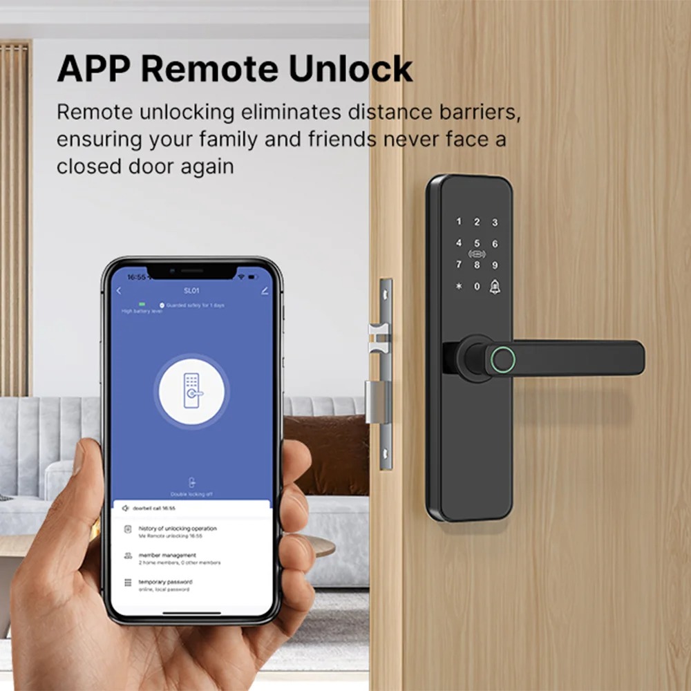 Gambar produk JCSMARTS Smart Door Lock Fingerprint Password Card Tuya App WiFi - K22