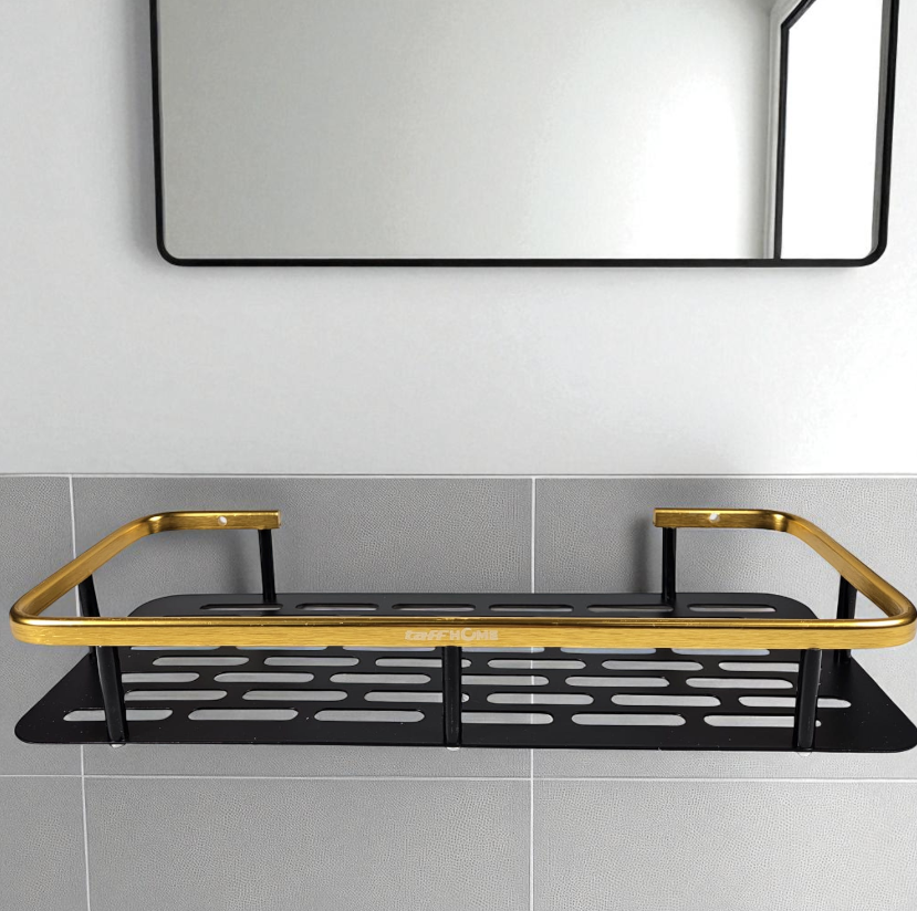 Gambar produk TaffHOME Rak Gantung Kamar Mandi Organizer Rack Aluminium 2 PCS - SHR241