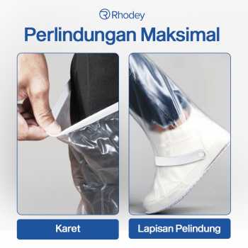 Gambar produk Rhodey Jas Hujan Sepatu Anti Air Shoes Cover PVC Zipper with Reflector L - H-212