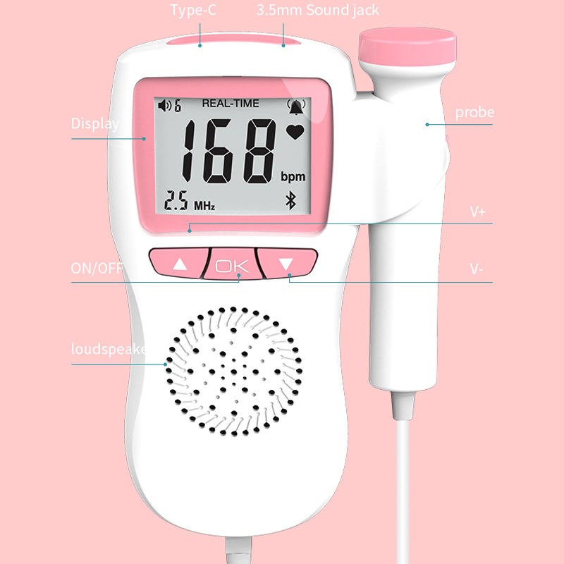 Gambar produk WEBEYOU Alat Deteksi Jantung Janin Fetal Doppler Heartrate Bluetooth - WF-FD101