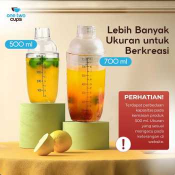 Gambar produk One Two Cups Cocktail Shaker Mixer Bartender Cobbler Cup Style 700ml - B0569