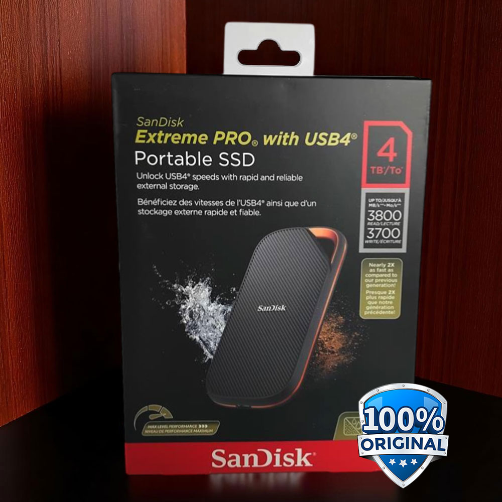 Gambar produk SanDisk Extreme PRO Portable SSD 3800MB/s USB Type C 4.0 4TB - SDSSDE82