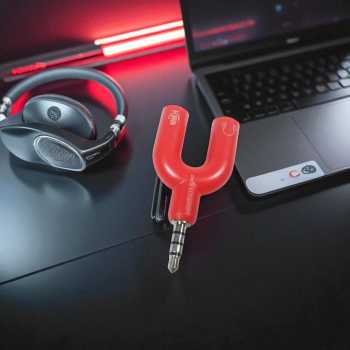 Gambar produk TaffSTUDIO Splitter Audio U Shape 3.5mm ke Headphone dan Mic - K0650
