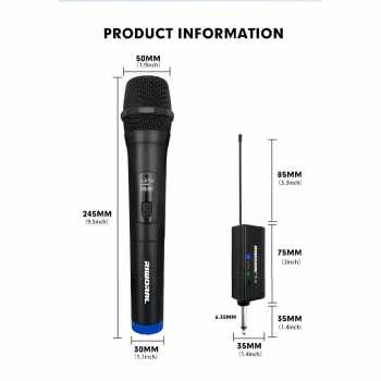 Gambar produk RIWORAL Mikrofon Karaoke Wireless Cardioid Microphone 2.4G 800mAh - RI-28