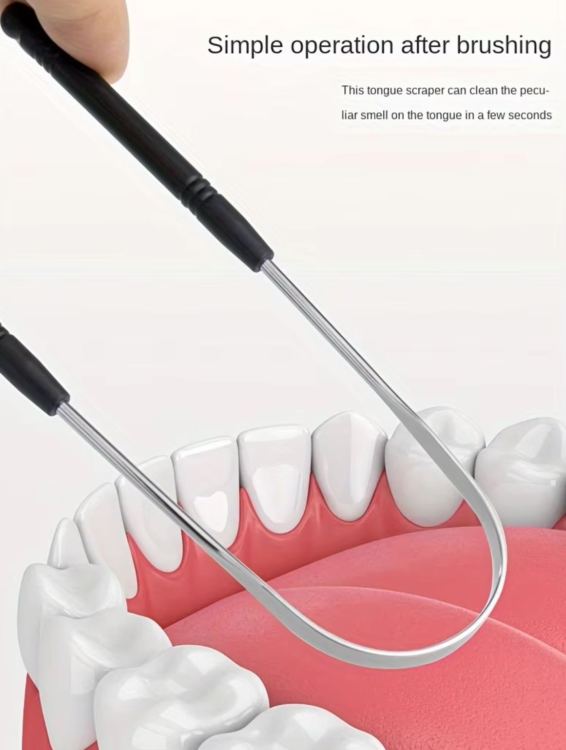 Gambar produk Uung Pembersih Lidah Bau Mulut Tongue Scraper Stainless Steel - INU149