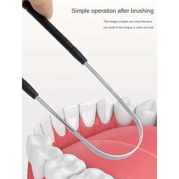 Gambar produk Uung Pembersih Lidah Bau Mulut Tongue Scraper Stainless Steel - INU149