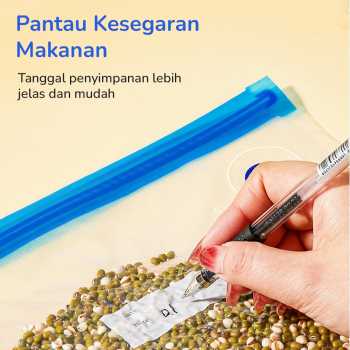 Gambar produk DMJ Plastik Vacuum Makanan Reusable Storage Bag BPA Free 10 PCS 30x34cm - D400