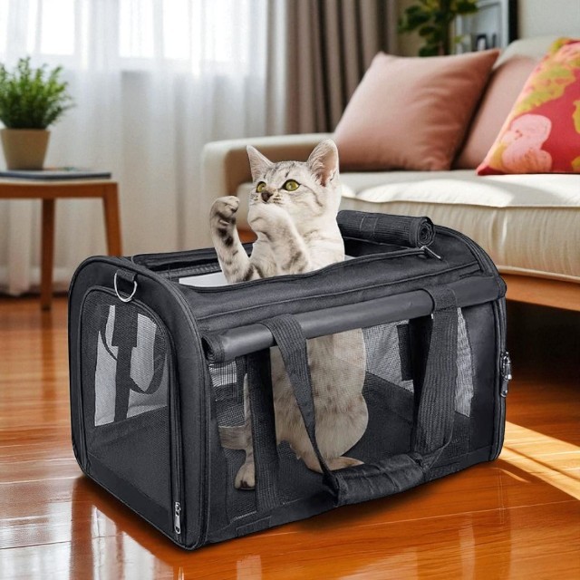 Gambar produk MEISU Tas Kandang Anjing Kucing Breathable Pet Carrier Bag 47x31x32cm - MS46
